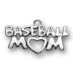 Silver baseball mom charm