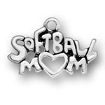 Sterling silver softball mom charm
