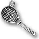 Silver tennis racquet charm