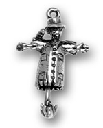 Silver scarecrow charm with moving arms & bottom