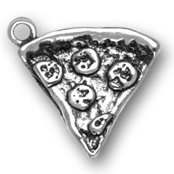Sterling silver pizza charm