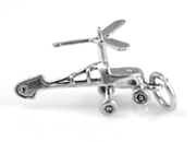 Silver helicopter charm