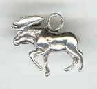 Sterling silver moose charm