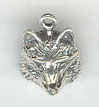 Sterling silver wolf's head charm