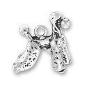 Silver poodle dog charm