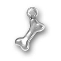 Silver dog bone charm