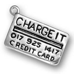 Sterling silver credit card charm