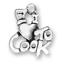 Silver I heart to Cook Charm