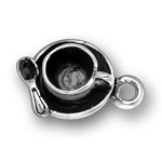 Silver cup and saucer charm
