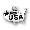 Silver USA Charm