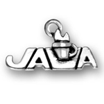 Silver JAVA coffee charm