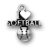 I Love Softball Charm
