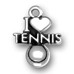 Silver I Heart Tennis Charm