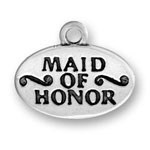 Silver maid of honor charm