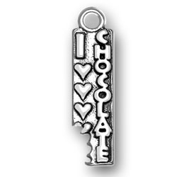 Sterling silver I Love Chocolate charm