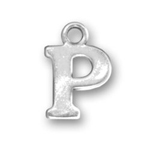 Silver charm letter P
