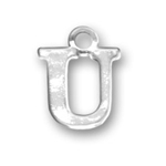 silver initial charm letter u