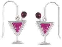 silver cosmopolitan crystal charm earrings