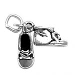 Silver baby shoe charm