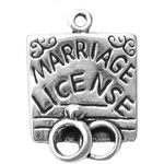 Sterling silver marriage license charm