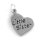 Silver Heart Disk Engraved with Big Sister