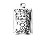Silver packet of sunflower seeds charm