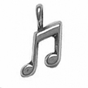 Silver double musical note charm