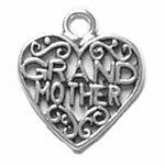 Sterling silver Grandmother in Heart Charm