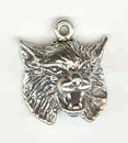 Sterling silver bobcat head charm