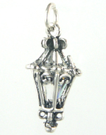 Silver lantern with crystal charm