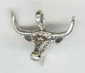 Sterling silver longhorn steer head charm
