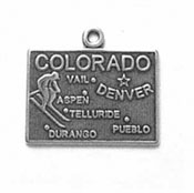 Silver Colorado State Charm