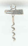 Sterling silver corkscrew charm