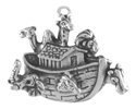 Silver Noah's Ark with Animals Charm