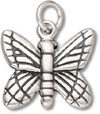 Silver Detailed Butterfly Charm
