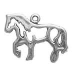 Silver horse outline charm