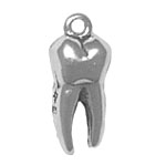 Silver molar tooth charm