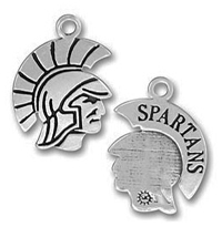 pewter spartans charm