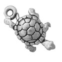 Silver tiny turtle charm