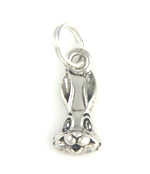 Sterling silver tiny bunny face charm