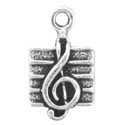 Silver tiny music note charm