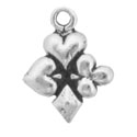 Silver tiny casino or four suit card charm