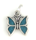 Silver Tiny Inlaid Butterfly Charm