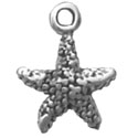 Silver tiny starfish charm