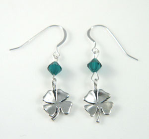 St. Patrick's Day Four Leaf Clover Earrings